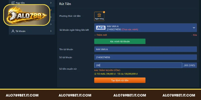Khai báo đúng số tiền cần rút